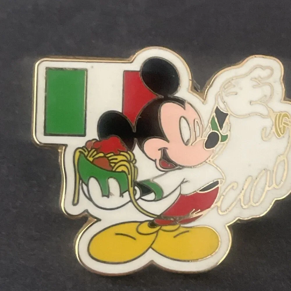 DISNEY PIN MICKEY MOUSE ITALY FLAG ITALIAN CIAO SPAGHETTI DISNEYLAND PARIS RARE